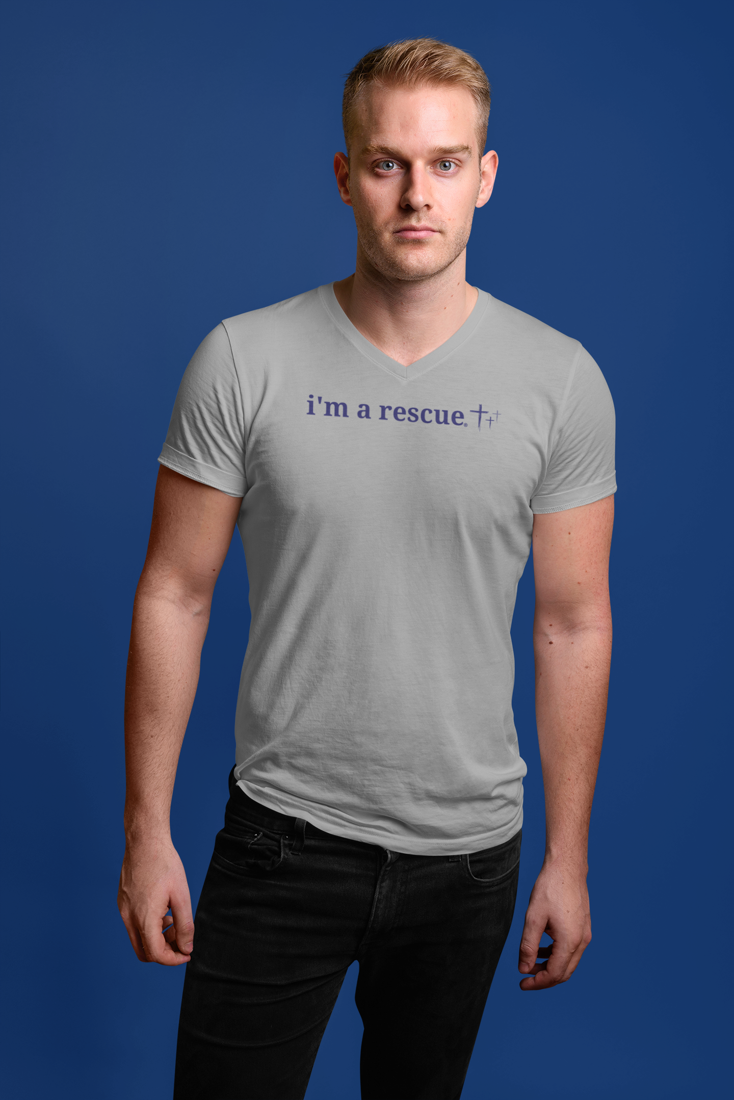i’m a rescue Men’s V-Neck – Purpose in Every Thread