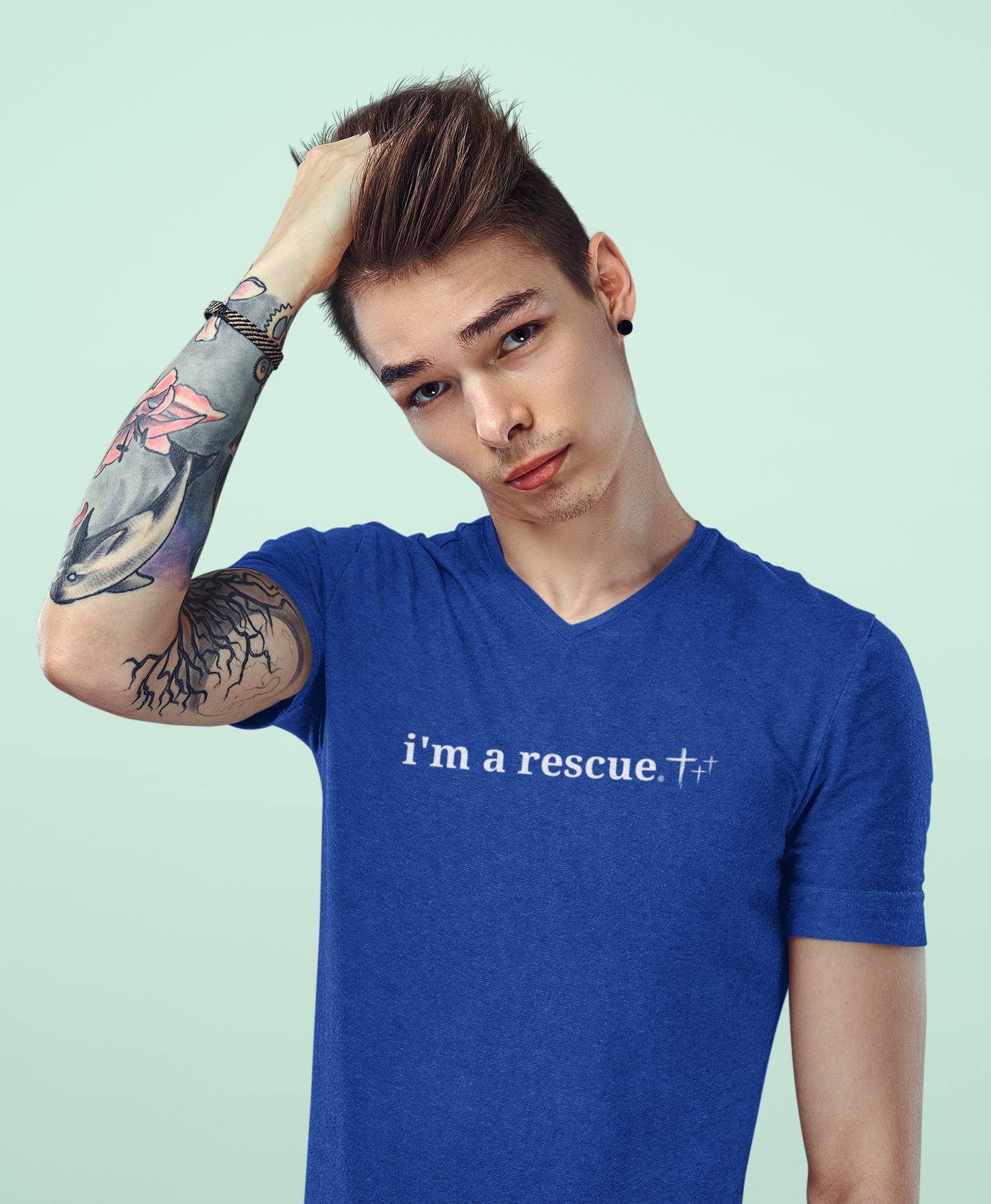 i’m a rescue Men’s V-Neck – Purpose in Every Thread