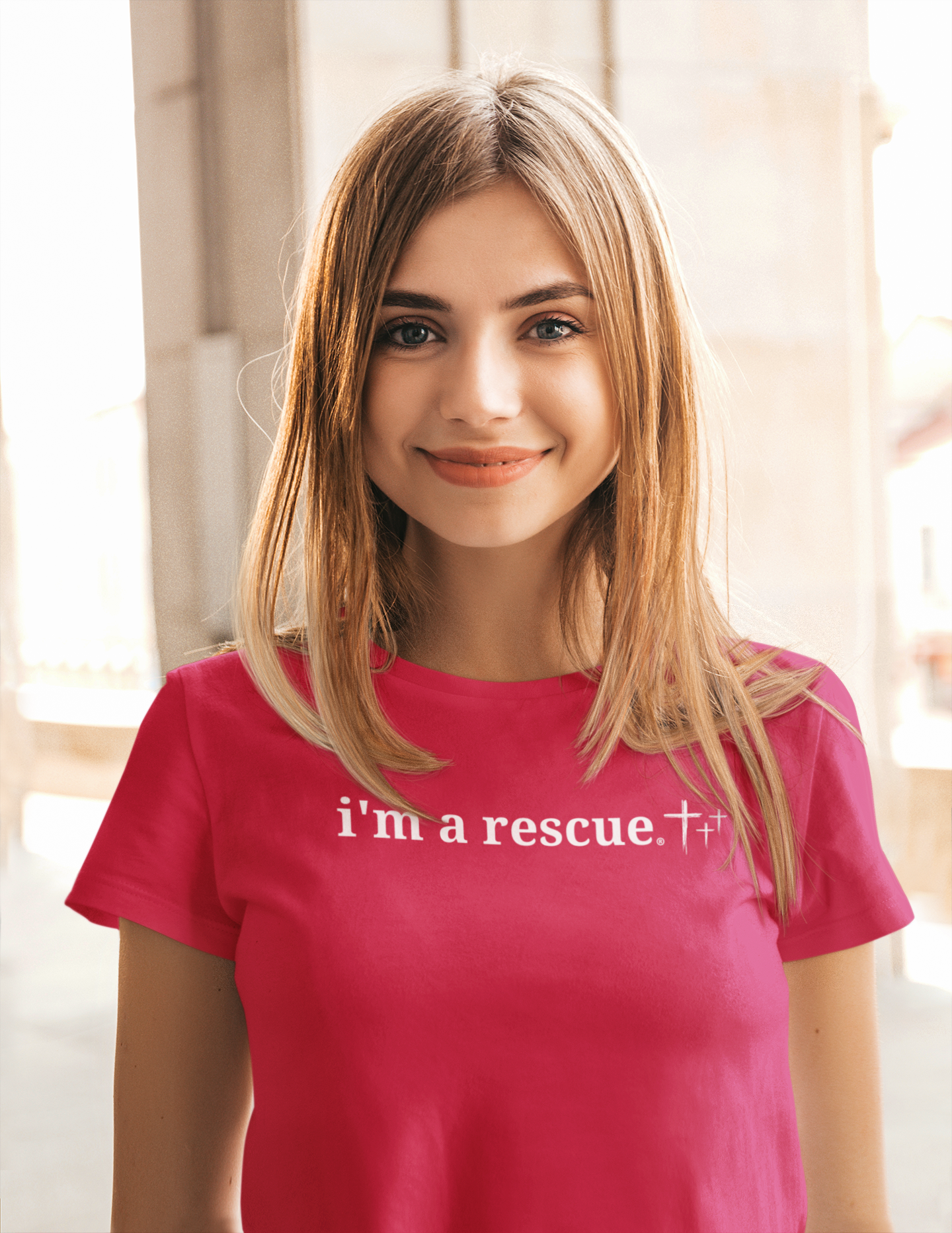 i’m a rescue Women’s Christian Tee Bold Faith. Humble Message. Made to Move With You.
